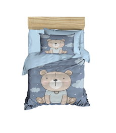 L'essentiel linge de maison Juego de funda nórdica PH161 Azul marino, azul y marrón